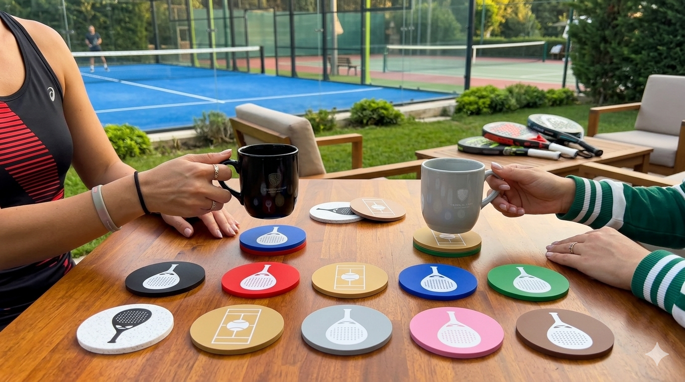 Padel Bardak Altlıkları – Padel Raketi ve Kortu